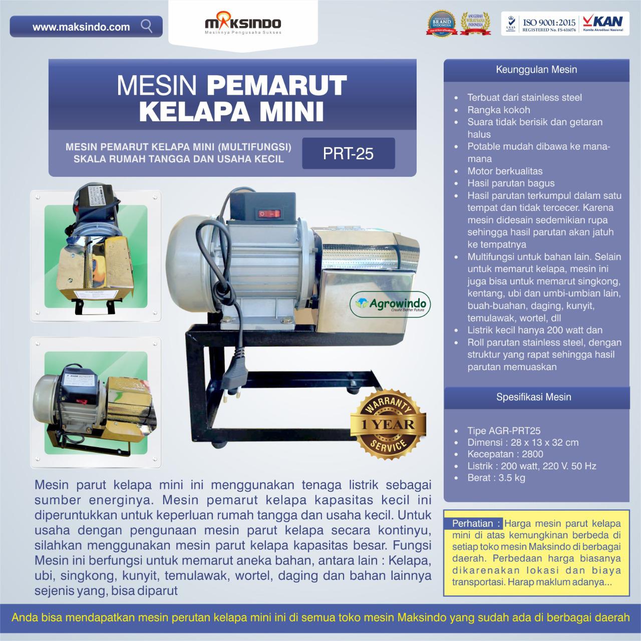 Jual Mesin Parut Kelapa Mini AGR-PRT25 di Semarang