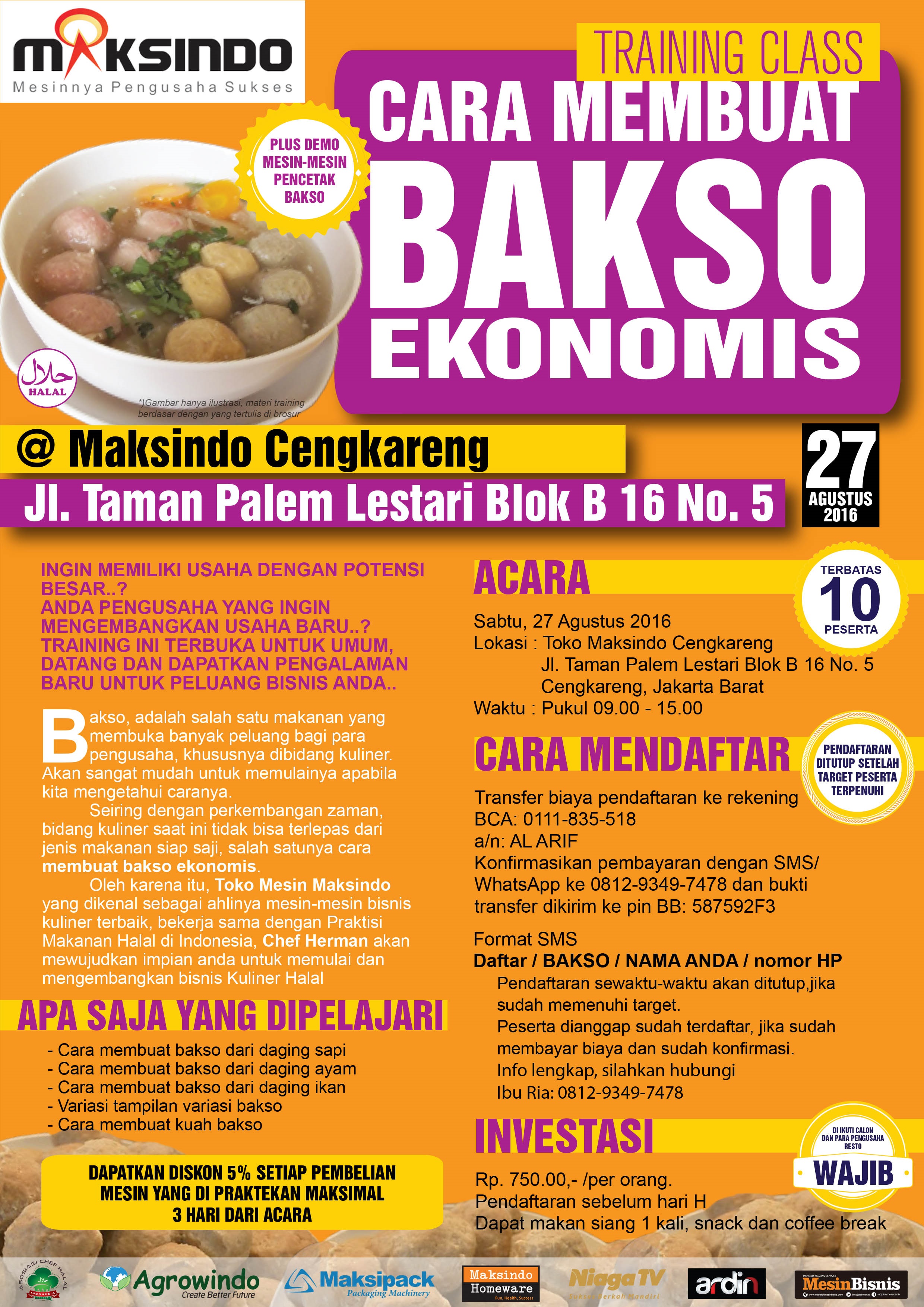 Training Usaha Bakso di Cengkareng 27 Agustus 2016