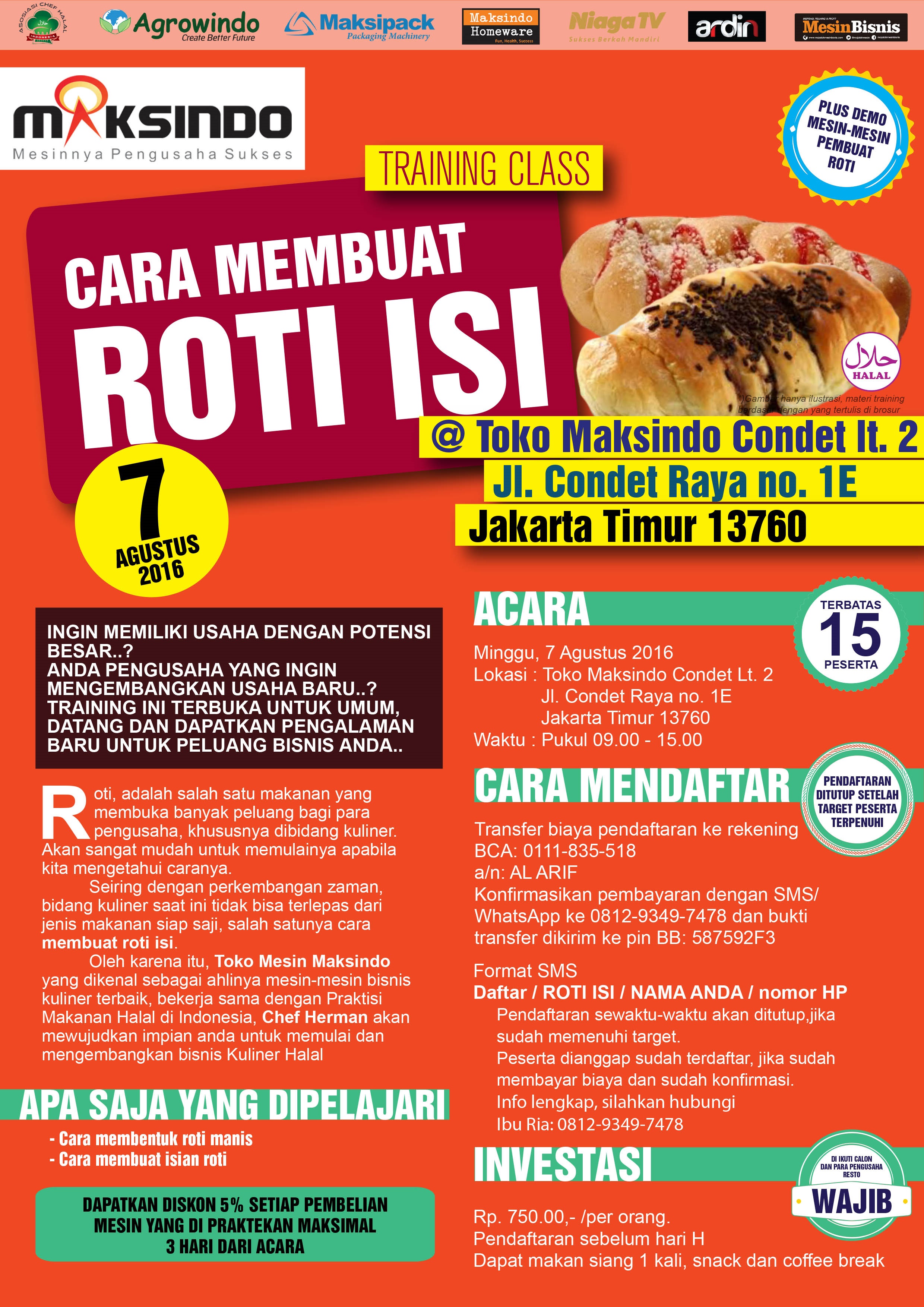 Training Usaha Roti Isi di Condet 7 Agustus 2016