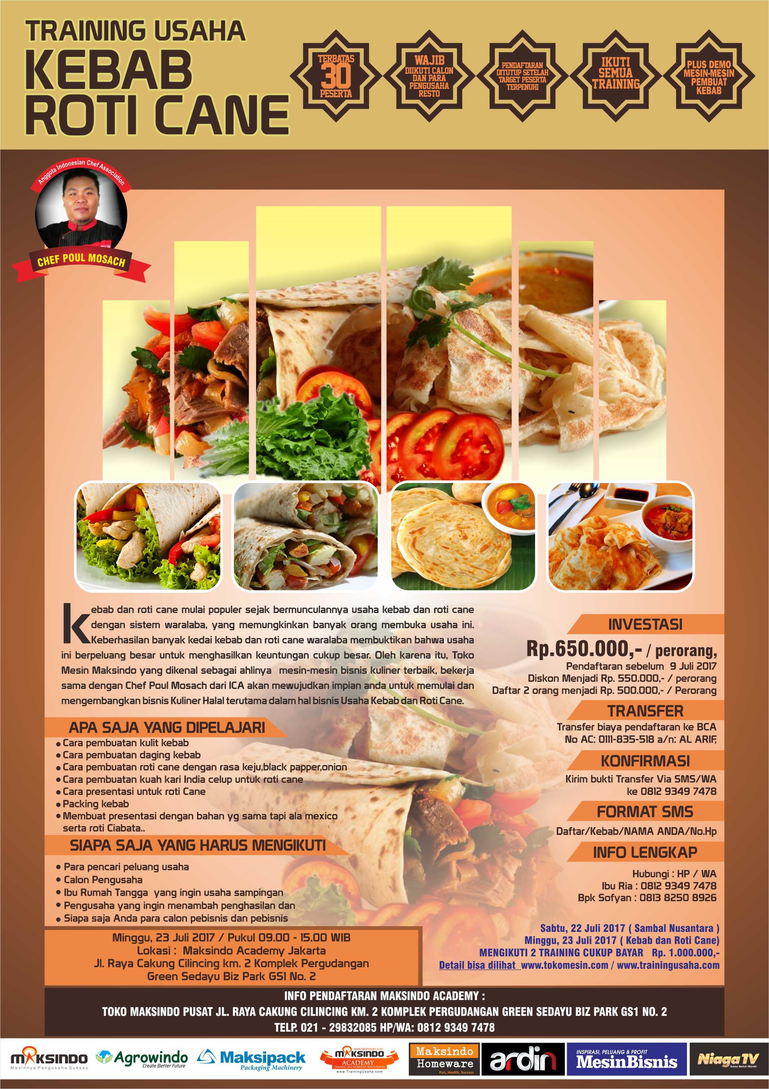 Training Kebab dan Roti Cane, 23 Juli 2017