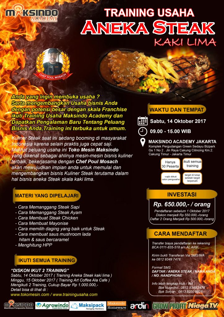 Training Usaha Aneka Steak Kaki Lima, 14 Oktober 2017