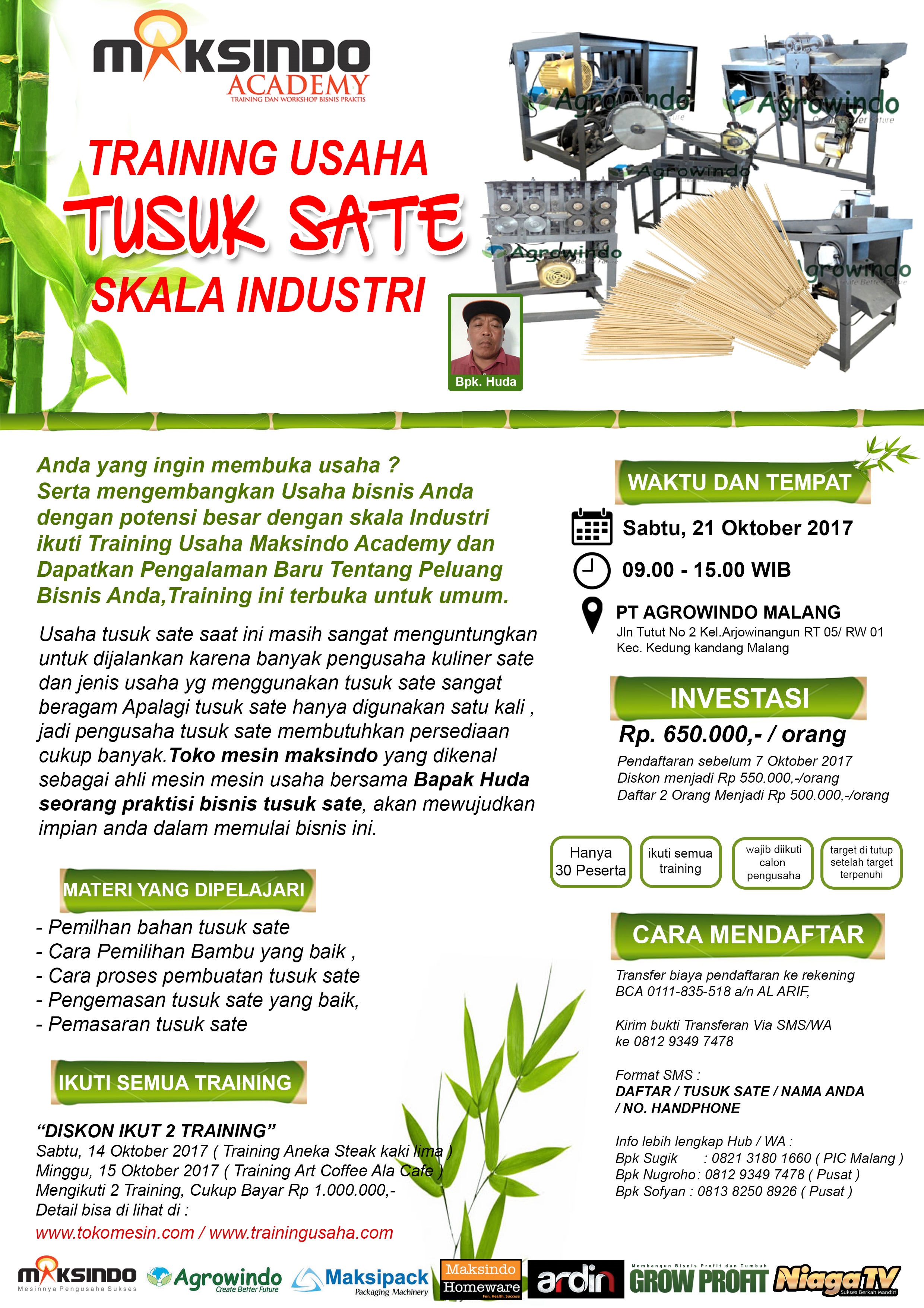Training Usaha Tusuk Sate, 21 Oktober 2017