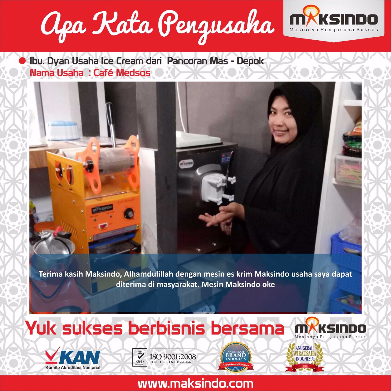 Cafe Medsos : Usaha Saya Dapat Di Terima Di Masyarakat Dengan Es Krim Maksindo