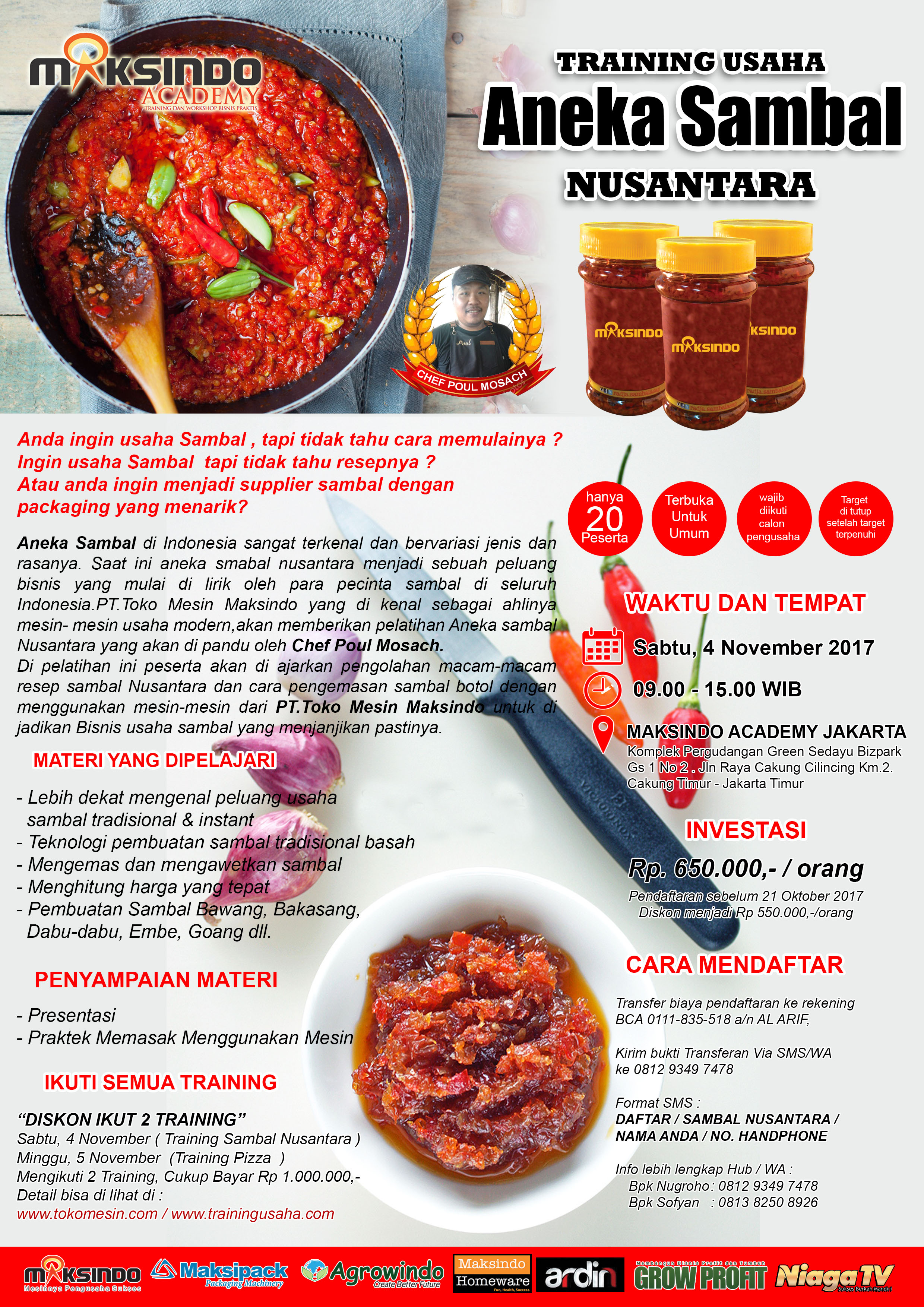 Training Usaha Aneka Sambal Nusantara, 4 November 2017