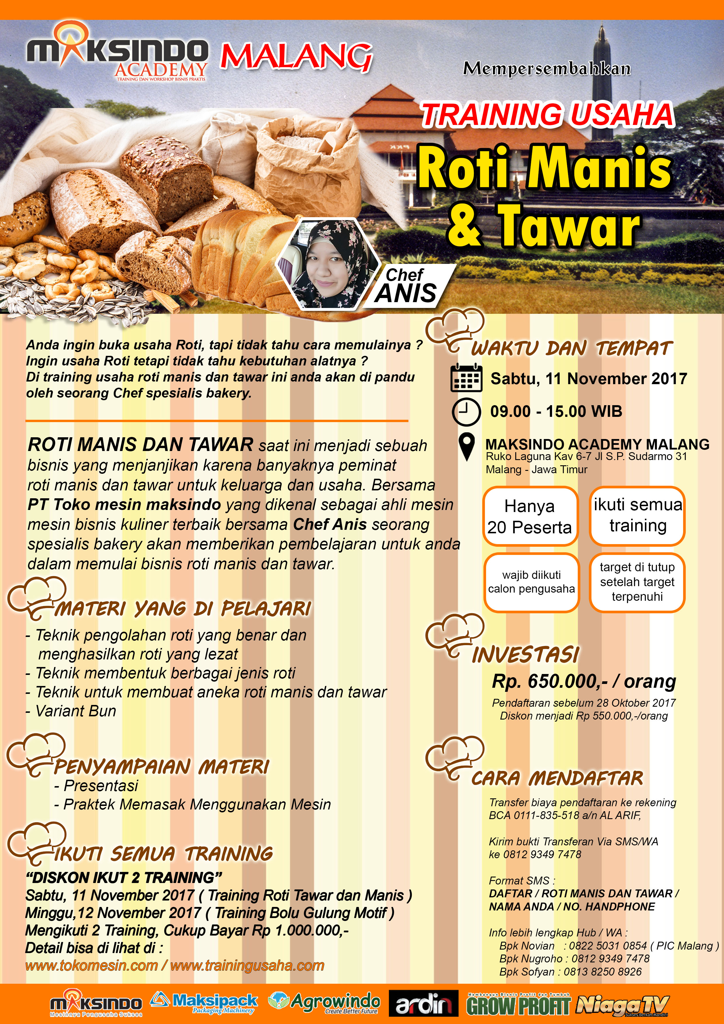 Training Usaha Roti Manis Dan Tawar,  11 November 2017