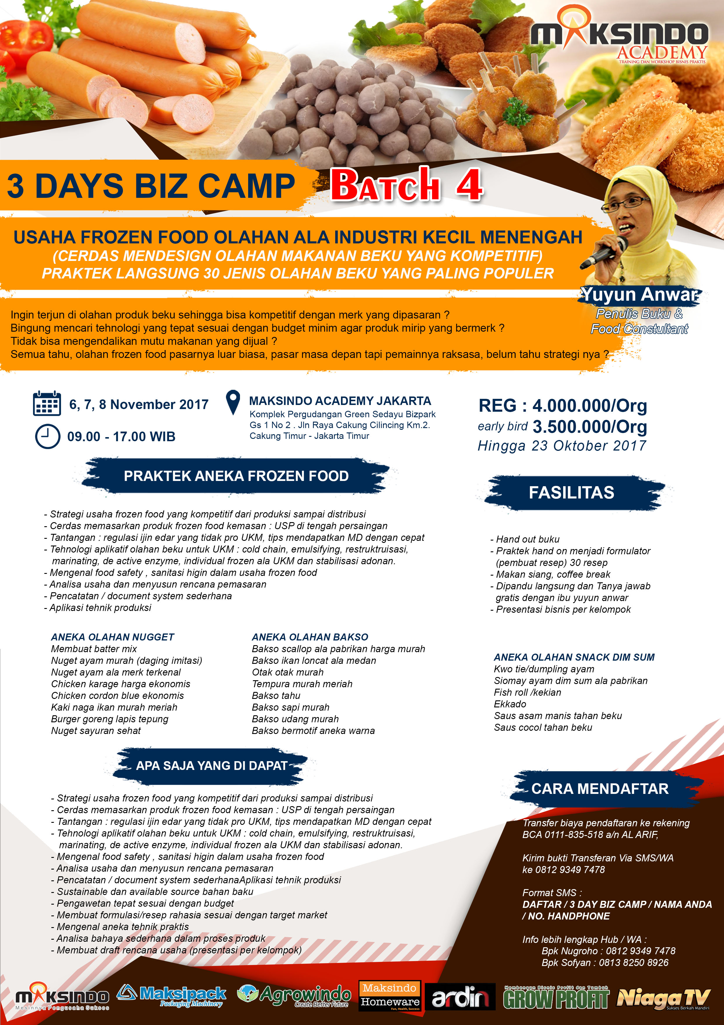 Training Usaha Frozeen Food, 6-8 November 2017