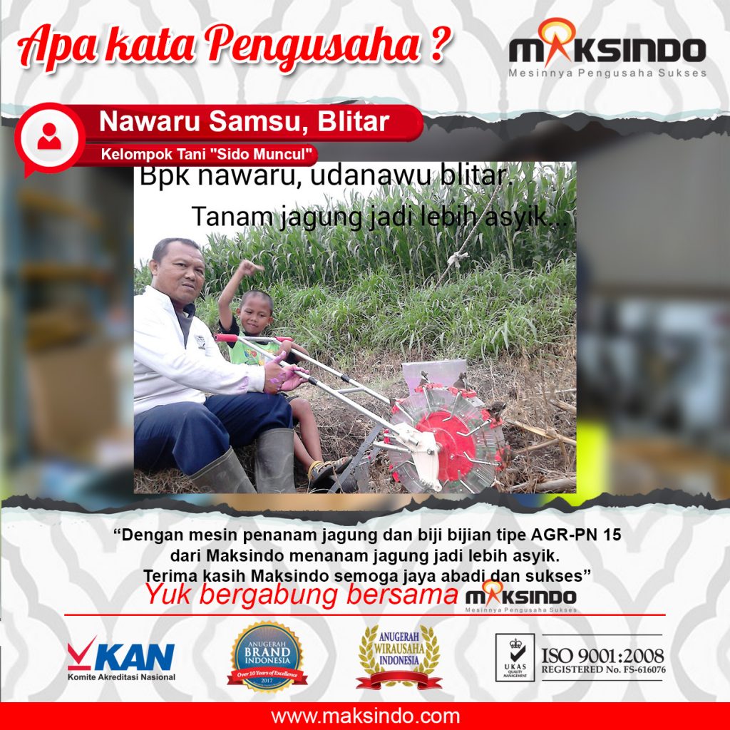 Kelompok Tani "Sido Muncul" : Menanam Padi dengan Menggunakan Mesin Penanam Biji-bijian Maksindo Semakin Asyik