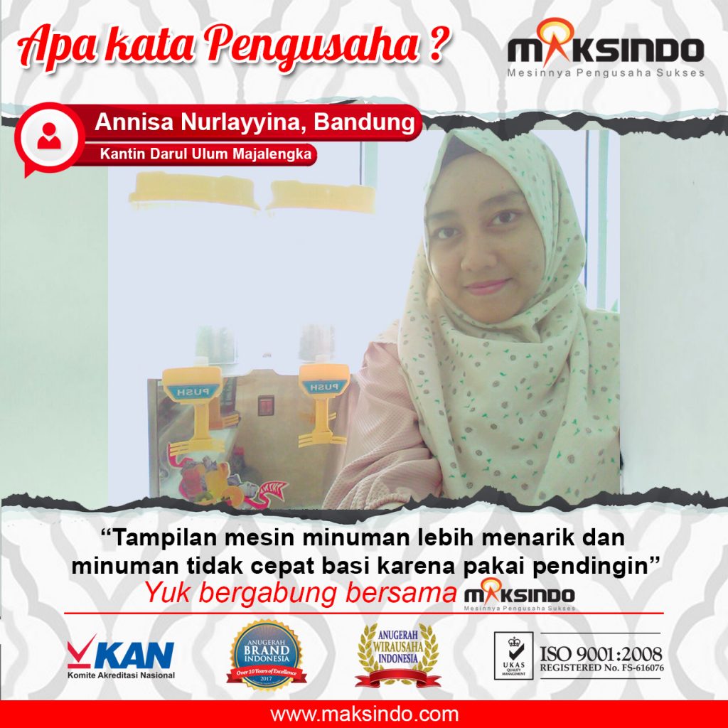 Kantin Darul Ulum Majalengka : Minuman Tidak Basi dan Penampilan Menarik Dengan Juice Dispenser Maksindo