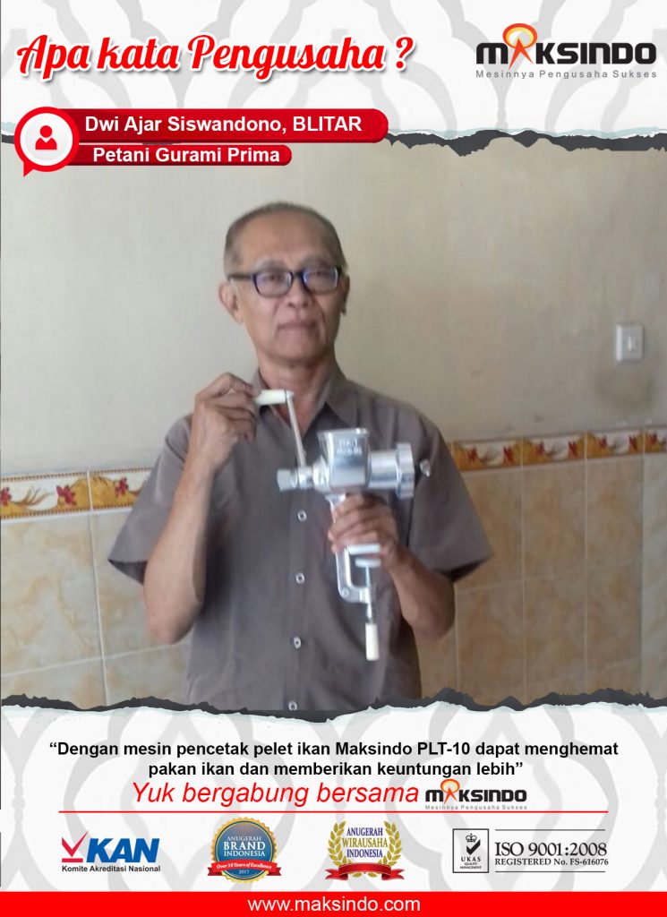 Petani Gurami Prima : Lebih Hemat dan Untung Dengan Pencetak Pelet Ikan Maksindo