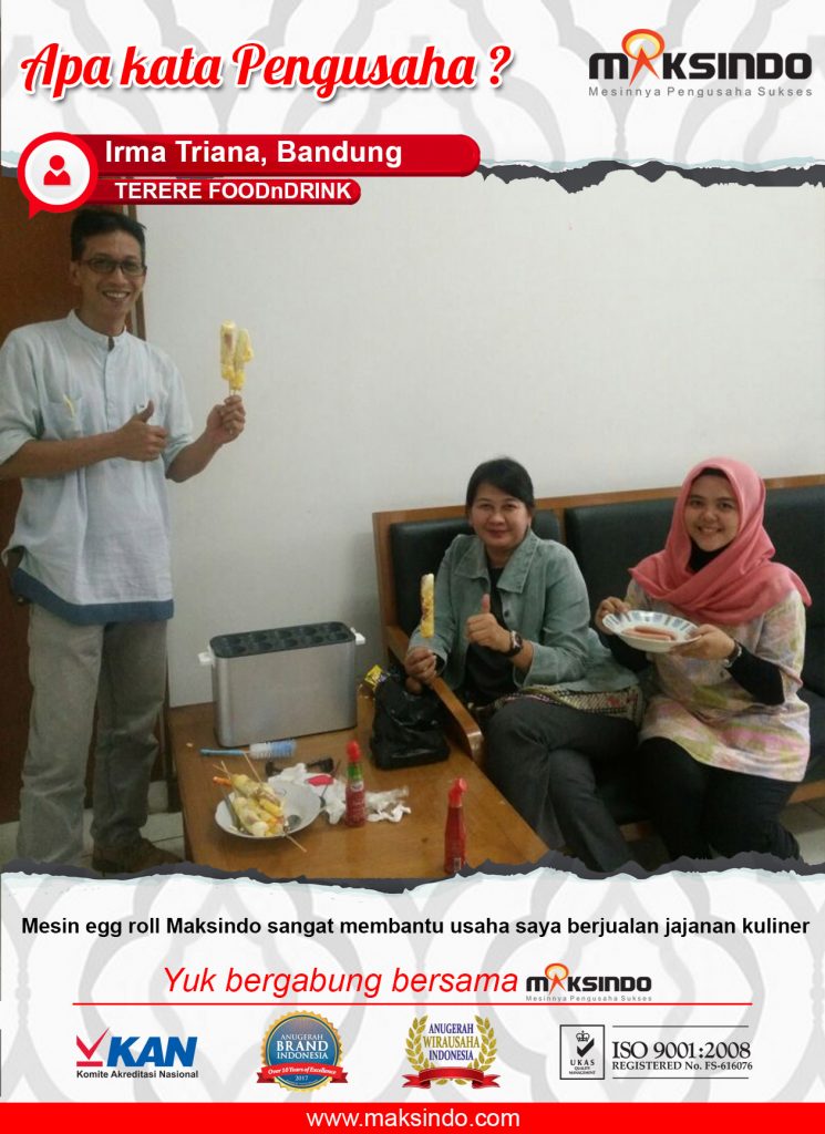 Terere FoodnDrink : Terbantu Dalam Usaha Jajanan Kuliner Menggunakan Mesin Egg Roll Maksindo