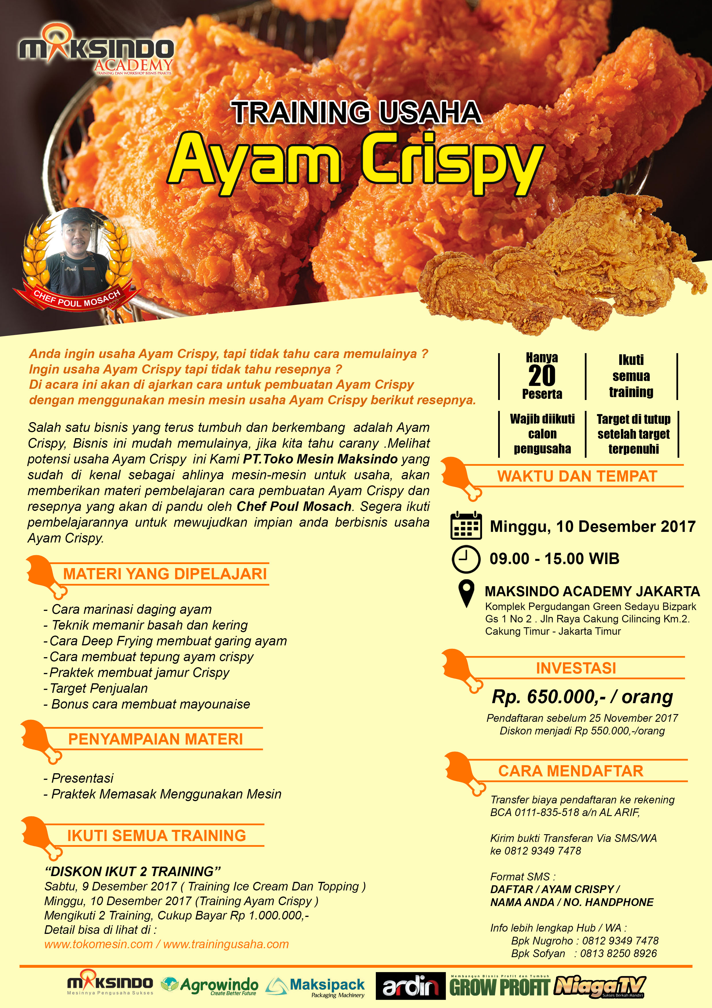 Training Usaha Ayam Crispy, 10 Desember 2017