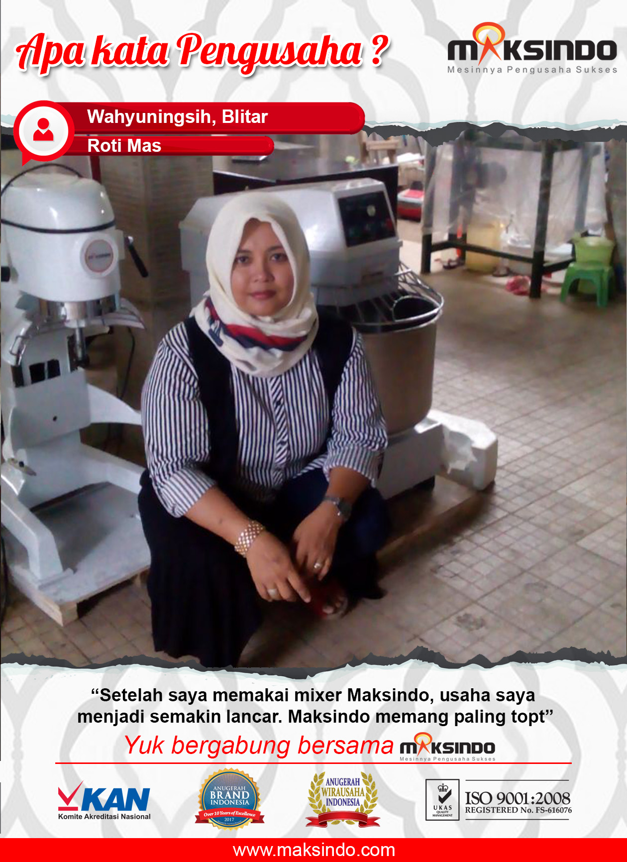 Roti Mas : Dengan Mesin Mixer Spiral Usaha Saya Semakin Lancar