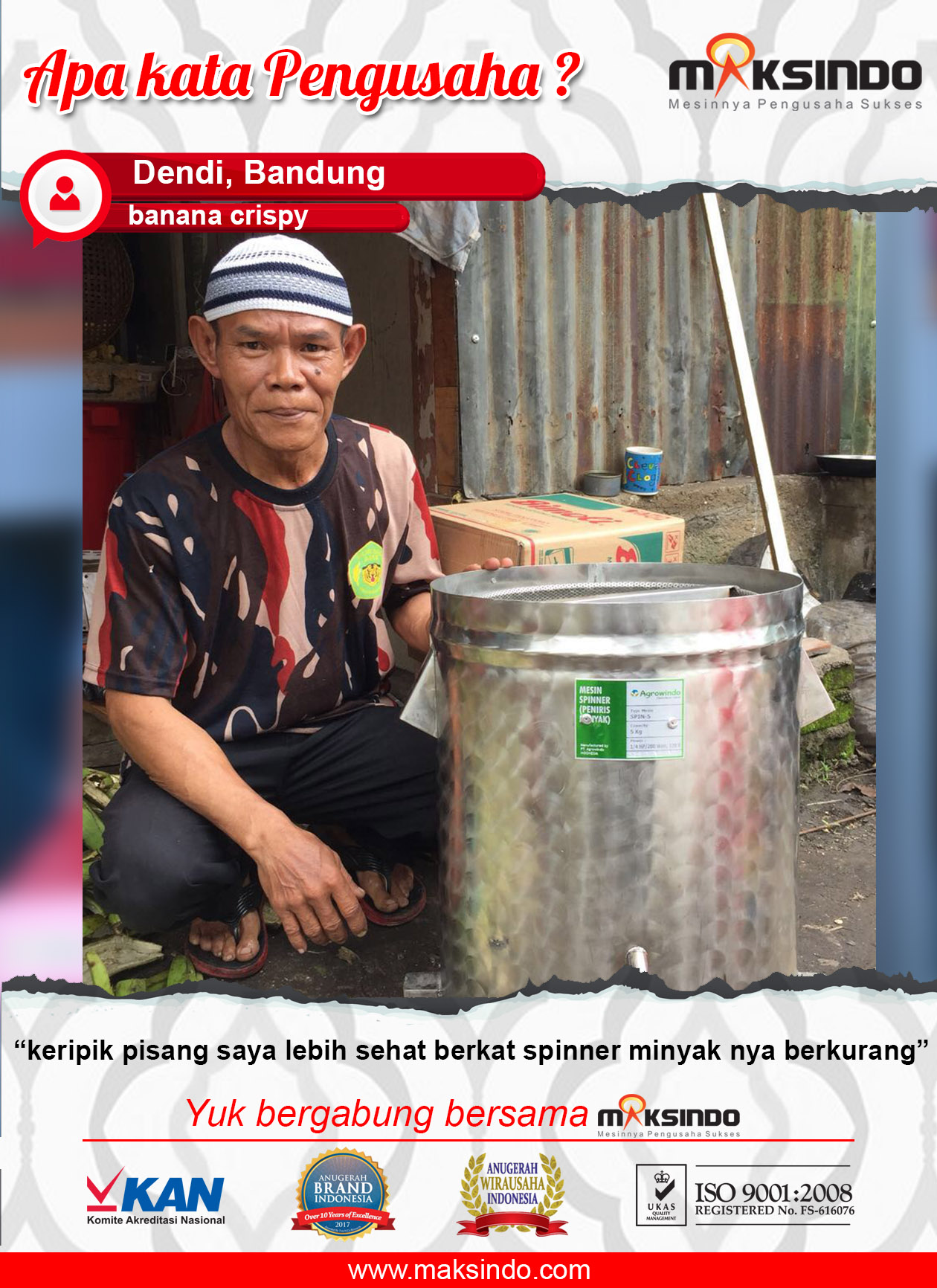 Banana Crispy : Keripik Pisang Lebih Sehat Berkat Mesin Spiner