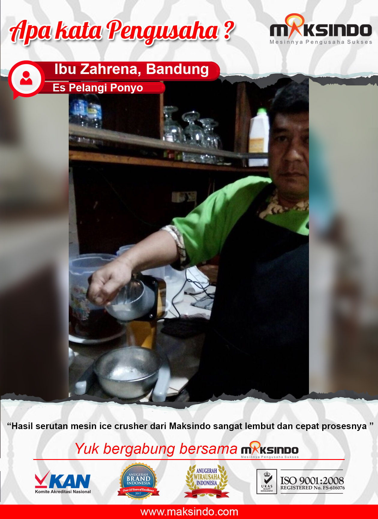 Es Pelangi Ponyo : Hasil Serutan Mesin Ice Crusher Maksindo Lembut dan Cepat