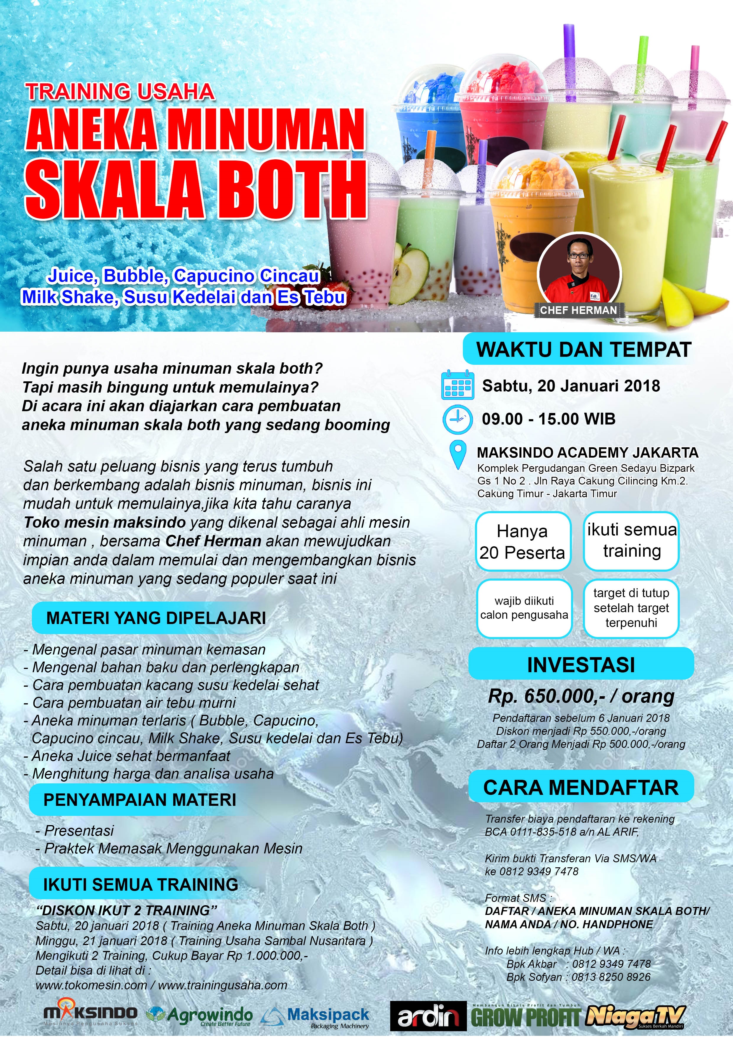 Training Usaha Aneka Minuman Skala Both, 20 Januari 2018