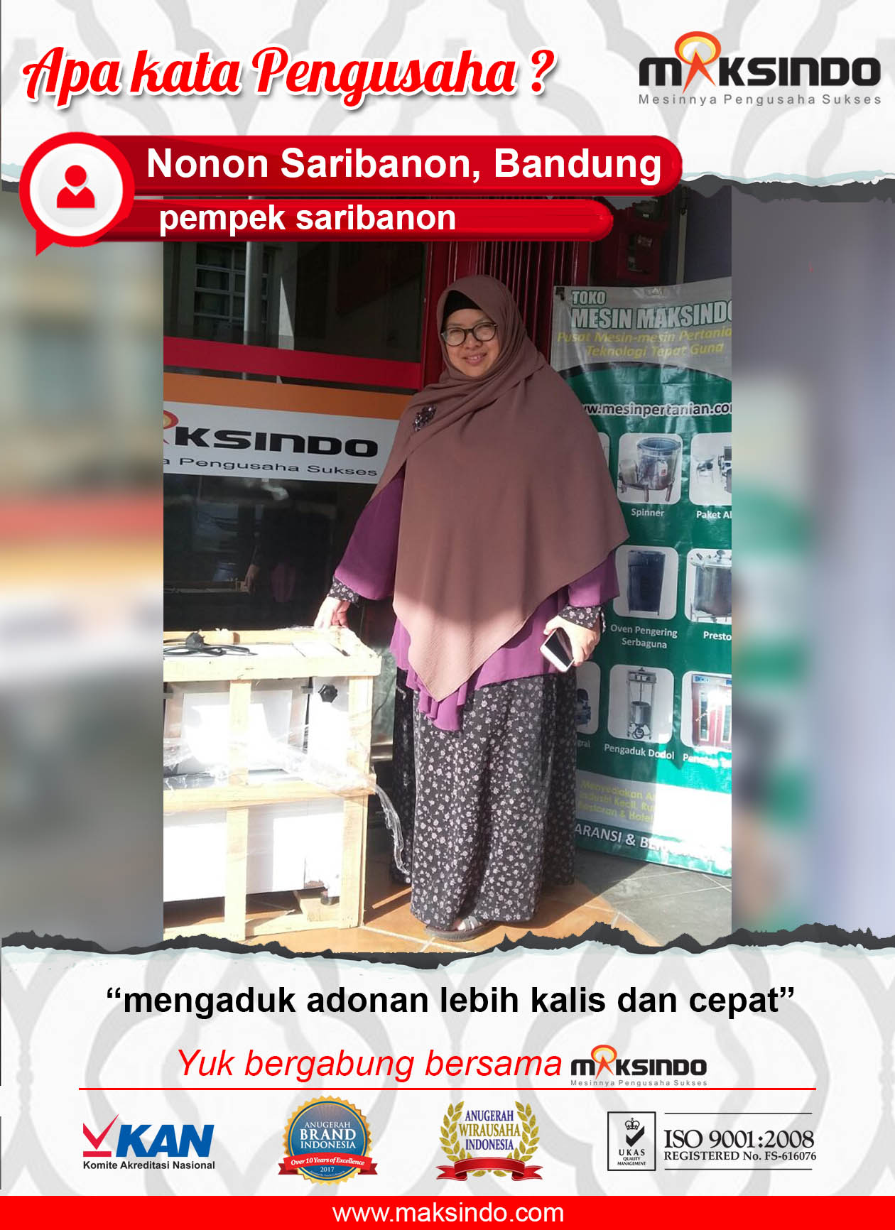 Pempek Saribanon : Mesin Maksindo Membantu Proses Pengadukan