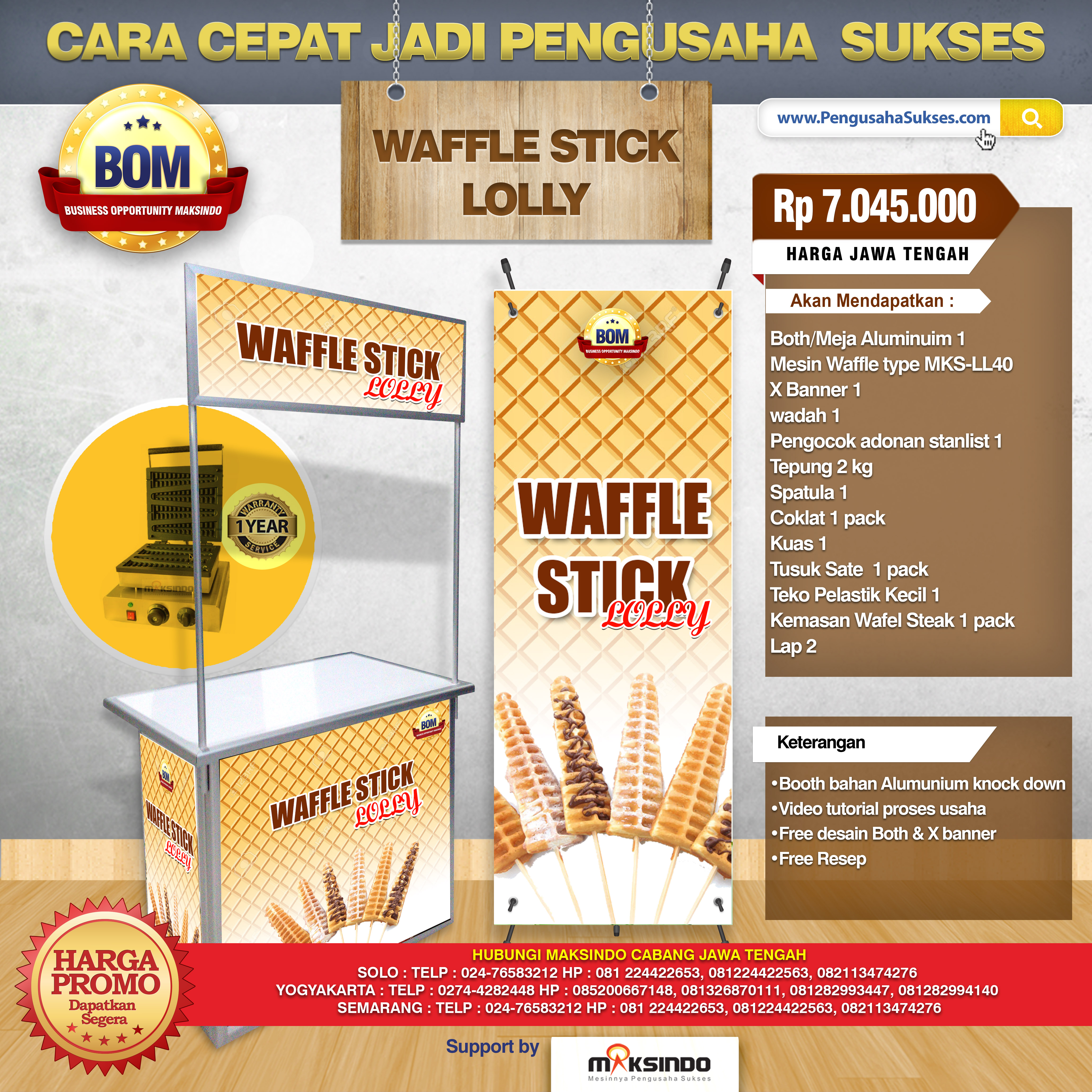 Paket Usaha Waffle Stick Lolly Program BOM