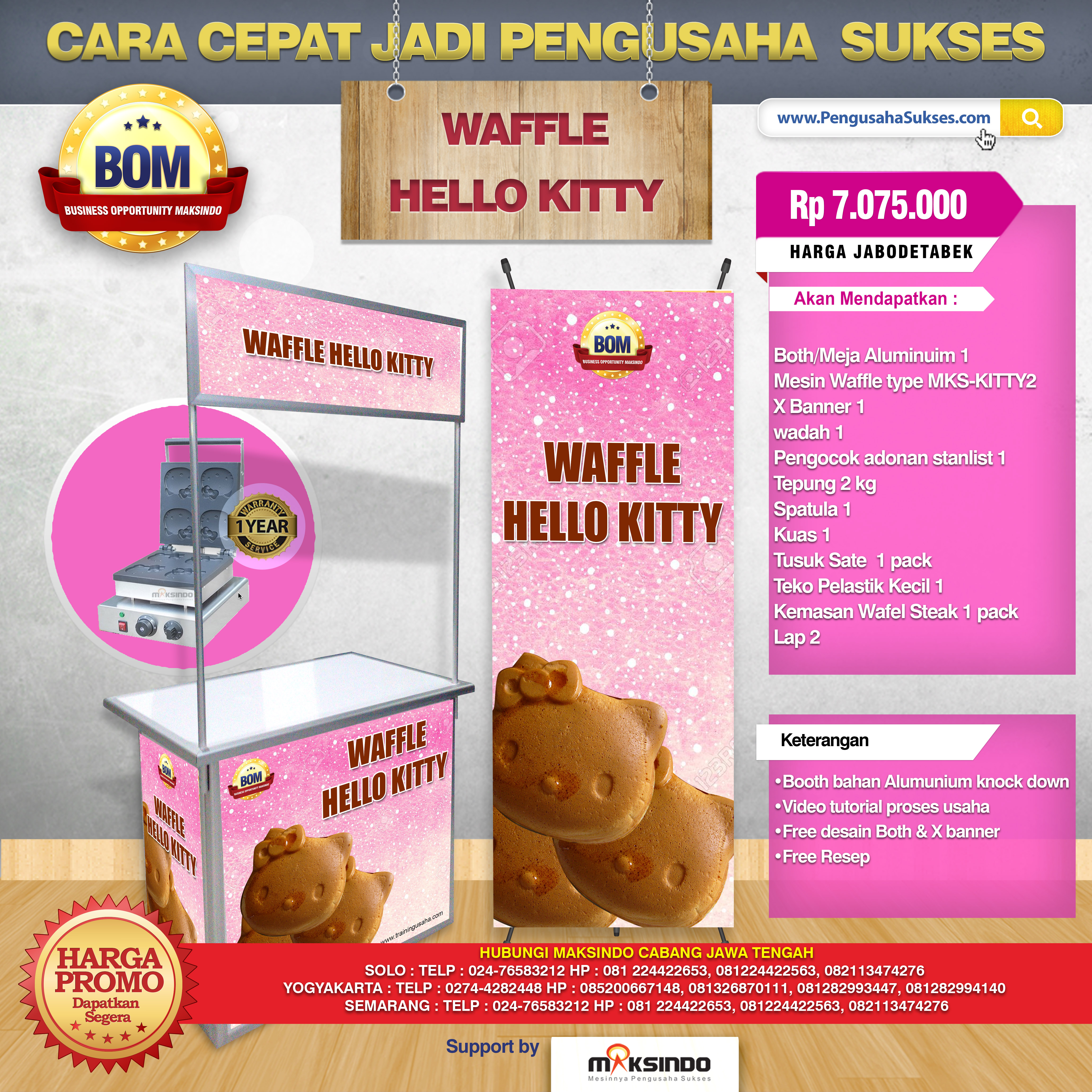 Paket Usaha Waffle Hello Kitty Program BOM