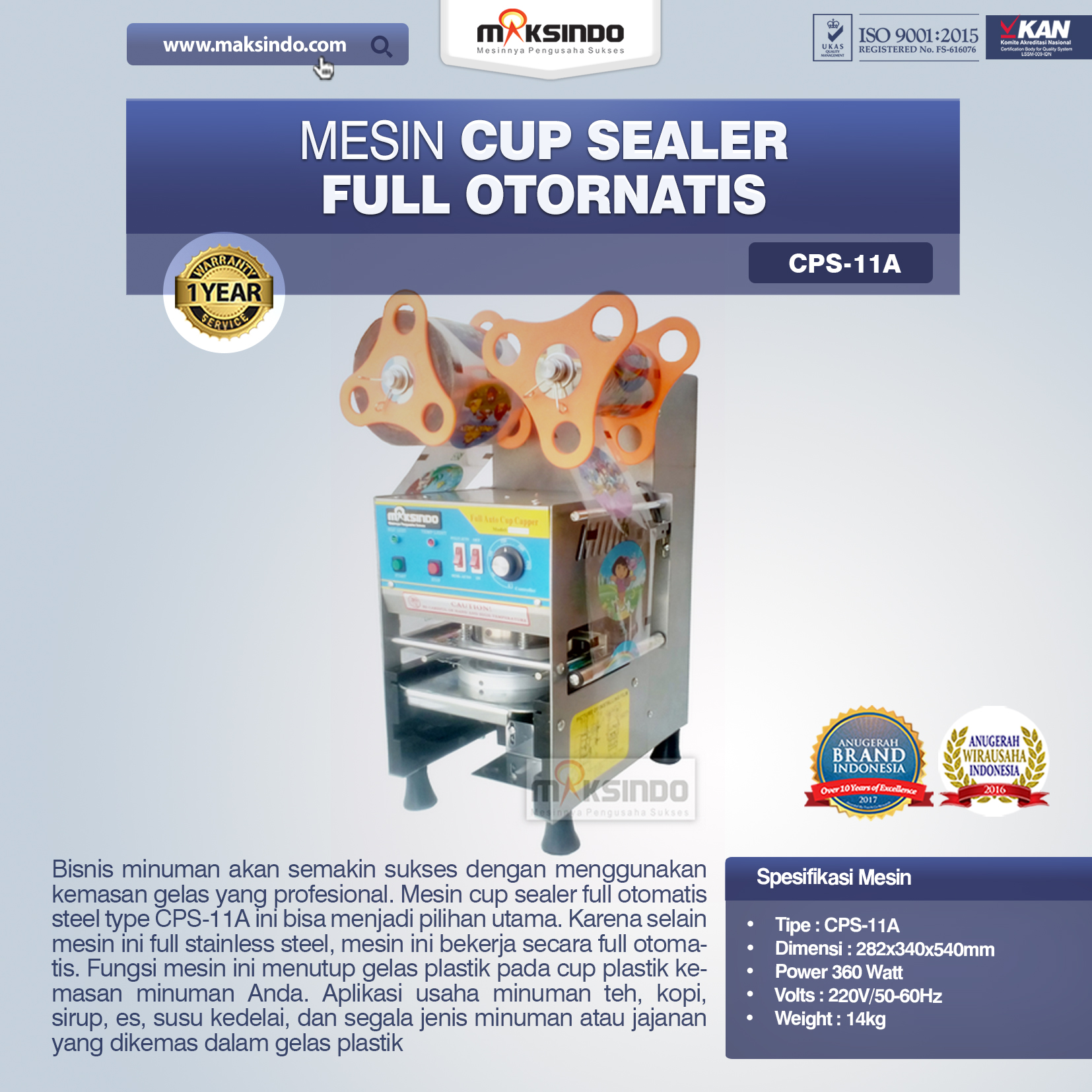 Jual Mesin Cup Sealer Full Otomatis (CPS-11A) di Semarang