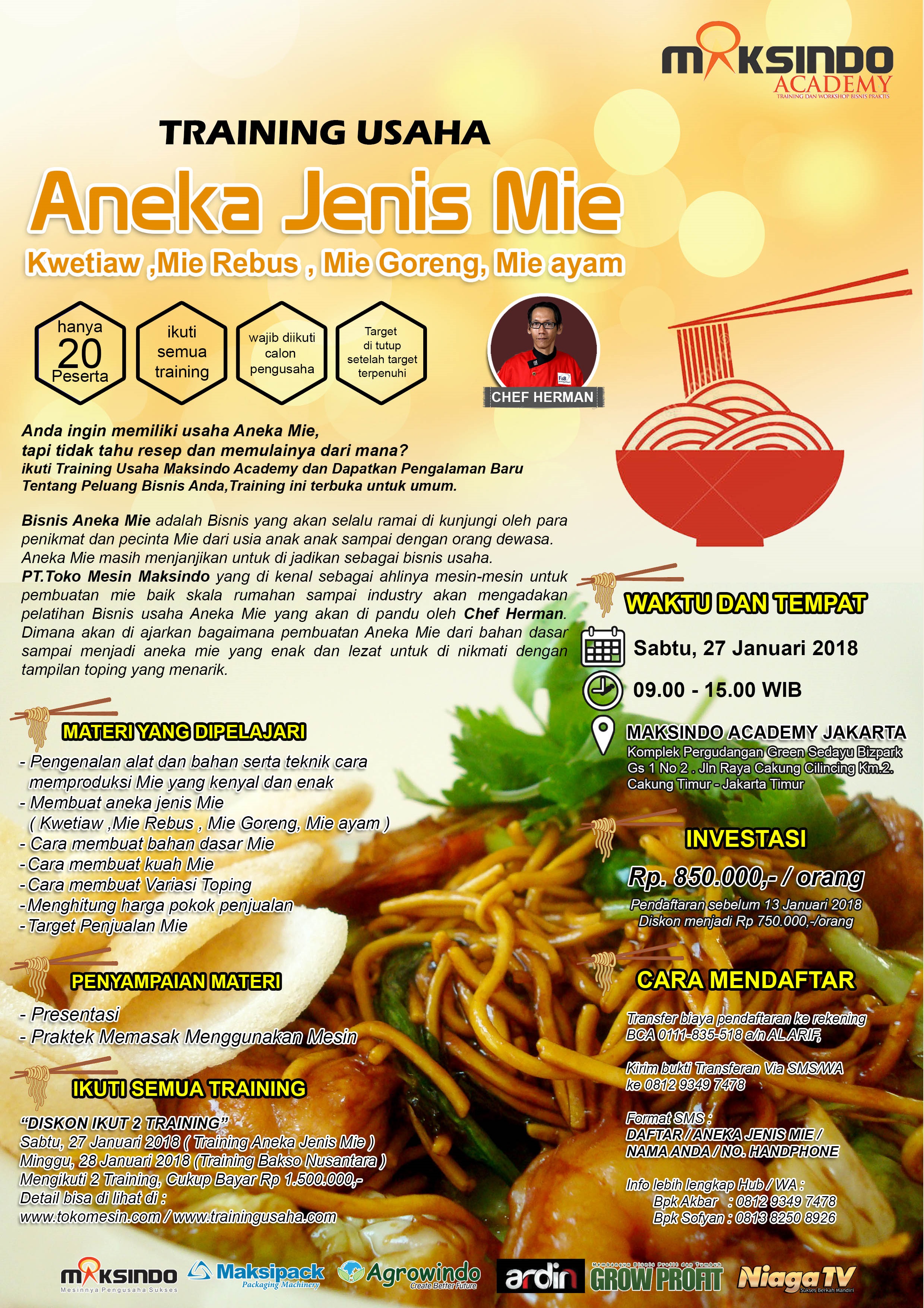 Training Usaha Aneka Mie dan Toping, 18 Februari 2018