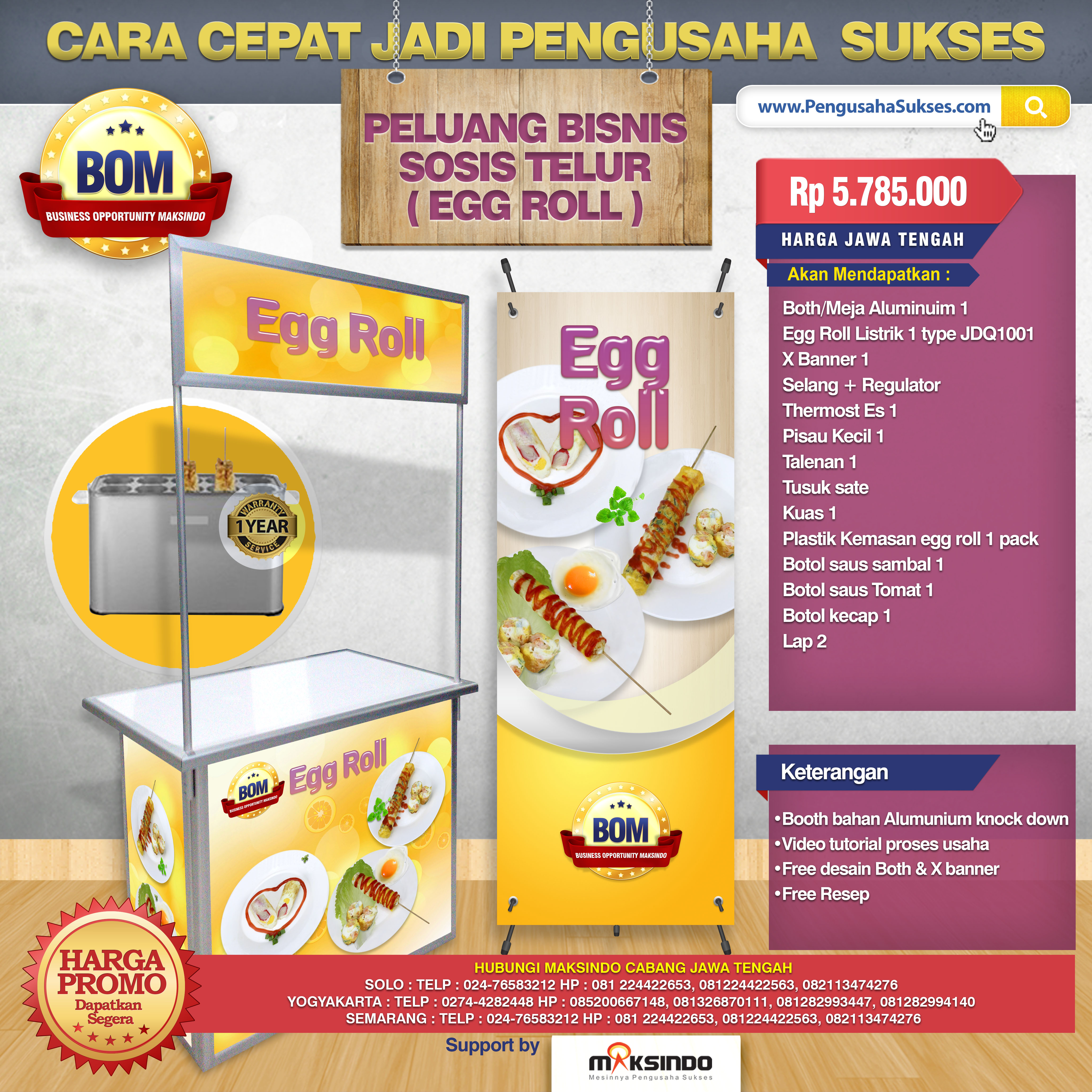 Paket Usaha Egg Roll Listrik Program BOM