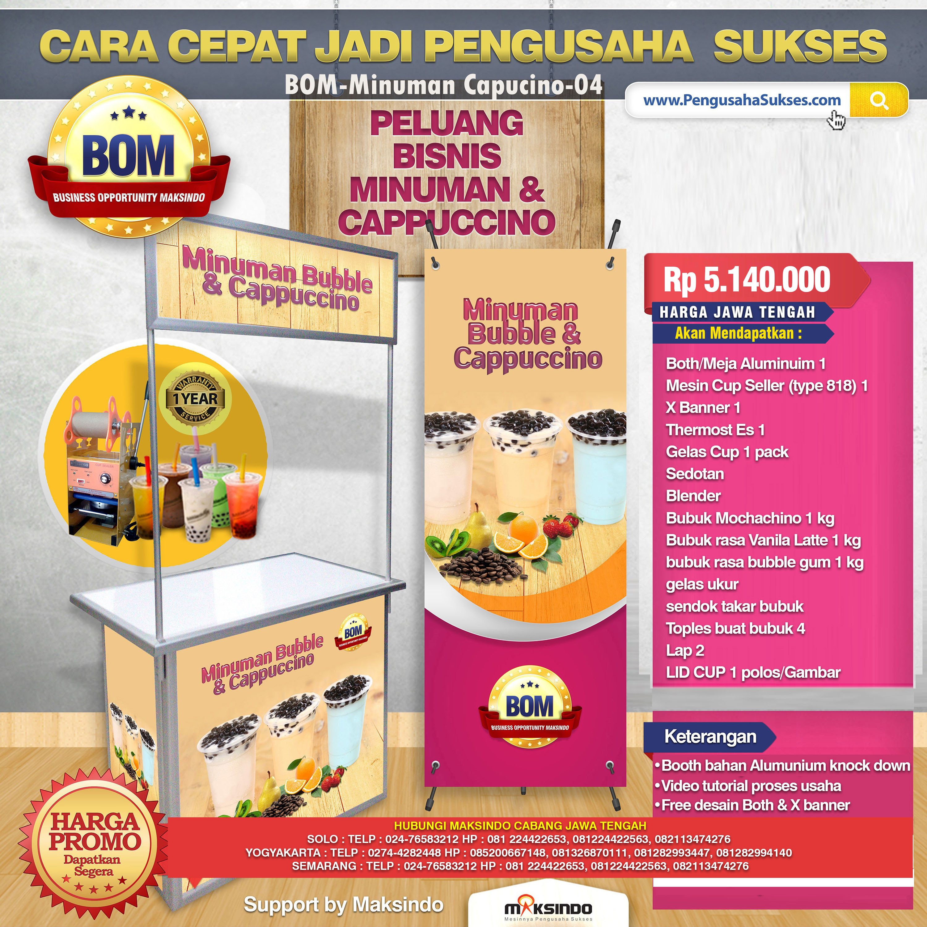 Paket Usaha Minuman Bubble dan Cappuccino Program BOM