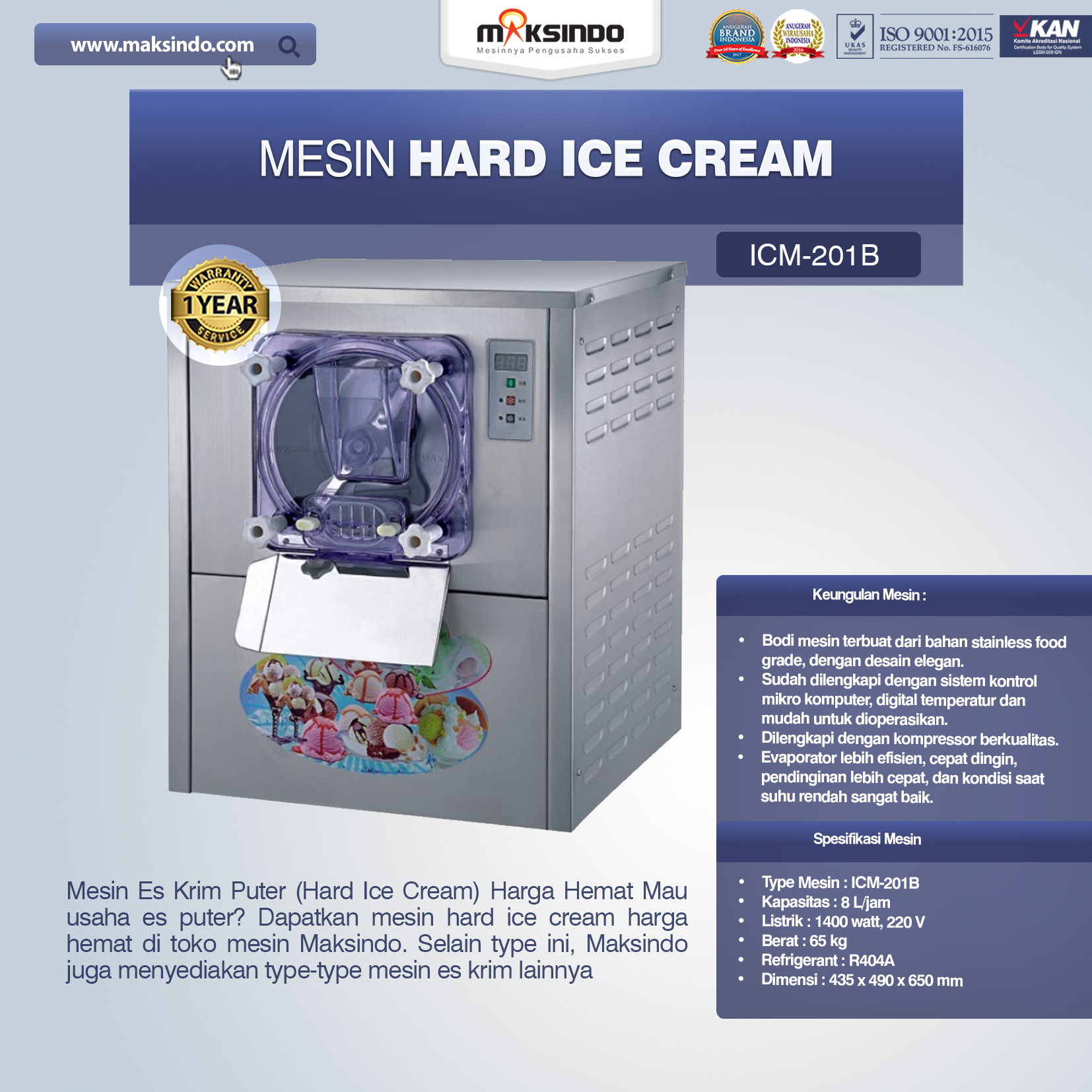 Jual  Mesin Hard Ice Cream (Japan Compressor) di Semarang