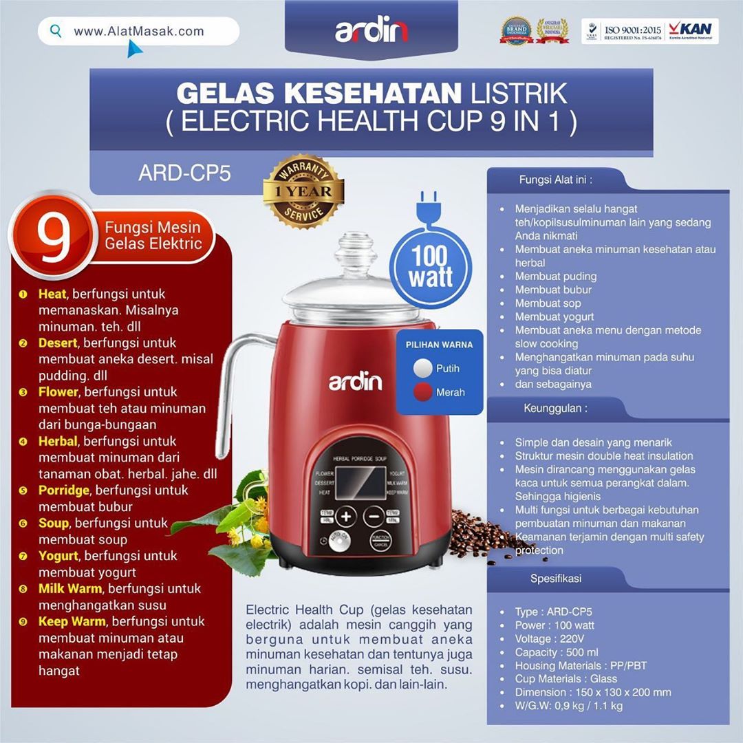 Jual Gelas Kesehatan Elektrik (Electric Cup Health) ARD-CP5 di Semarang