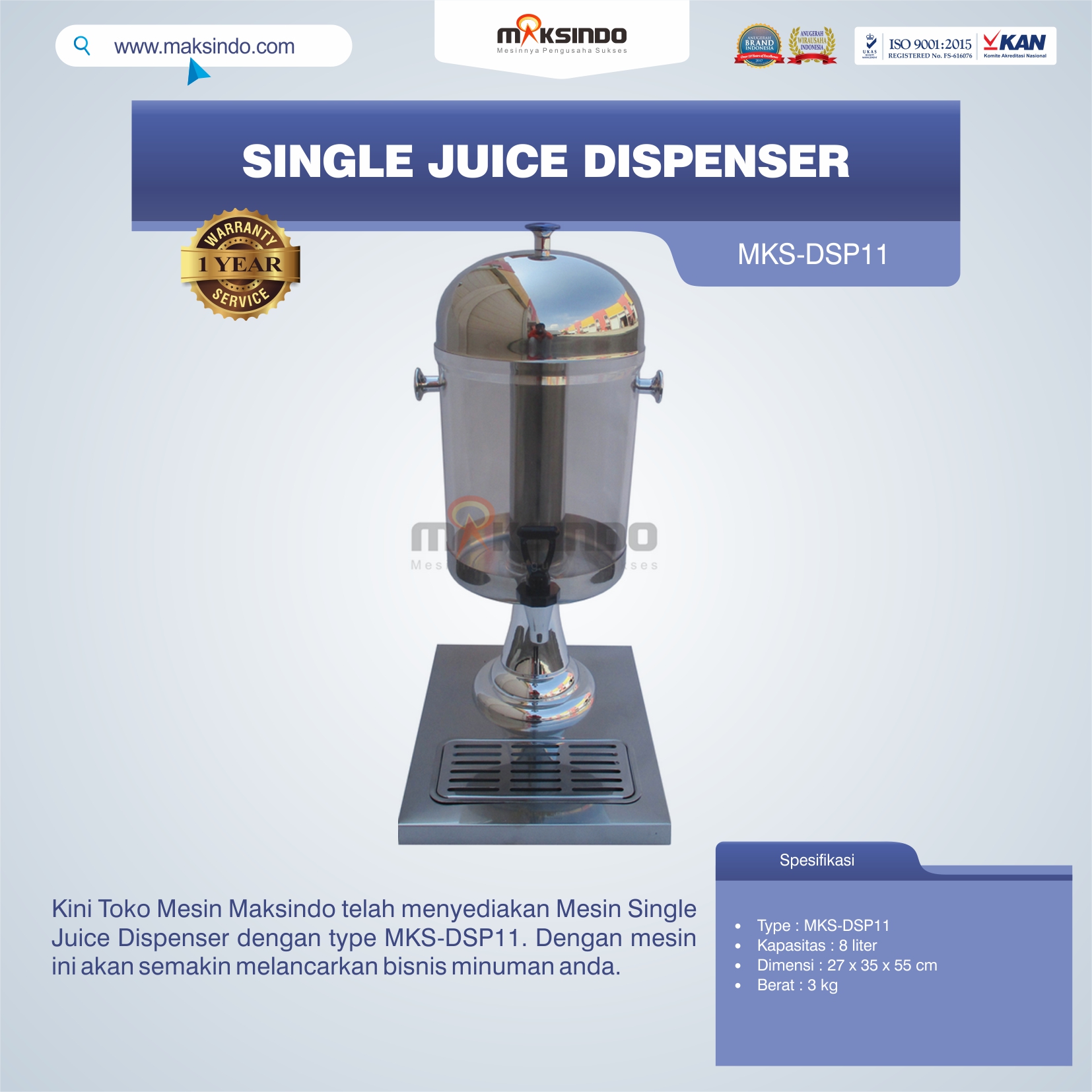 Jual Single Juice Dispenser MKS-DSP11 di Semarang