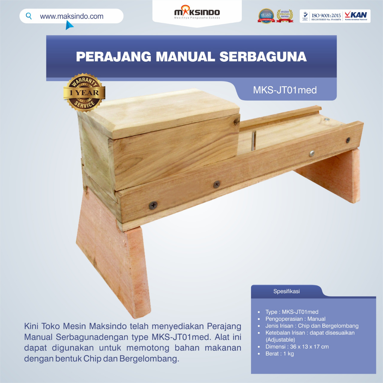 Jual Perajang Manual Serbaguna MKS-JT01med di Semarang