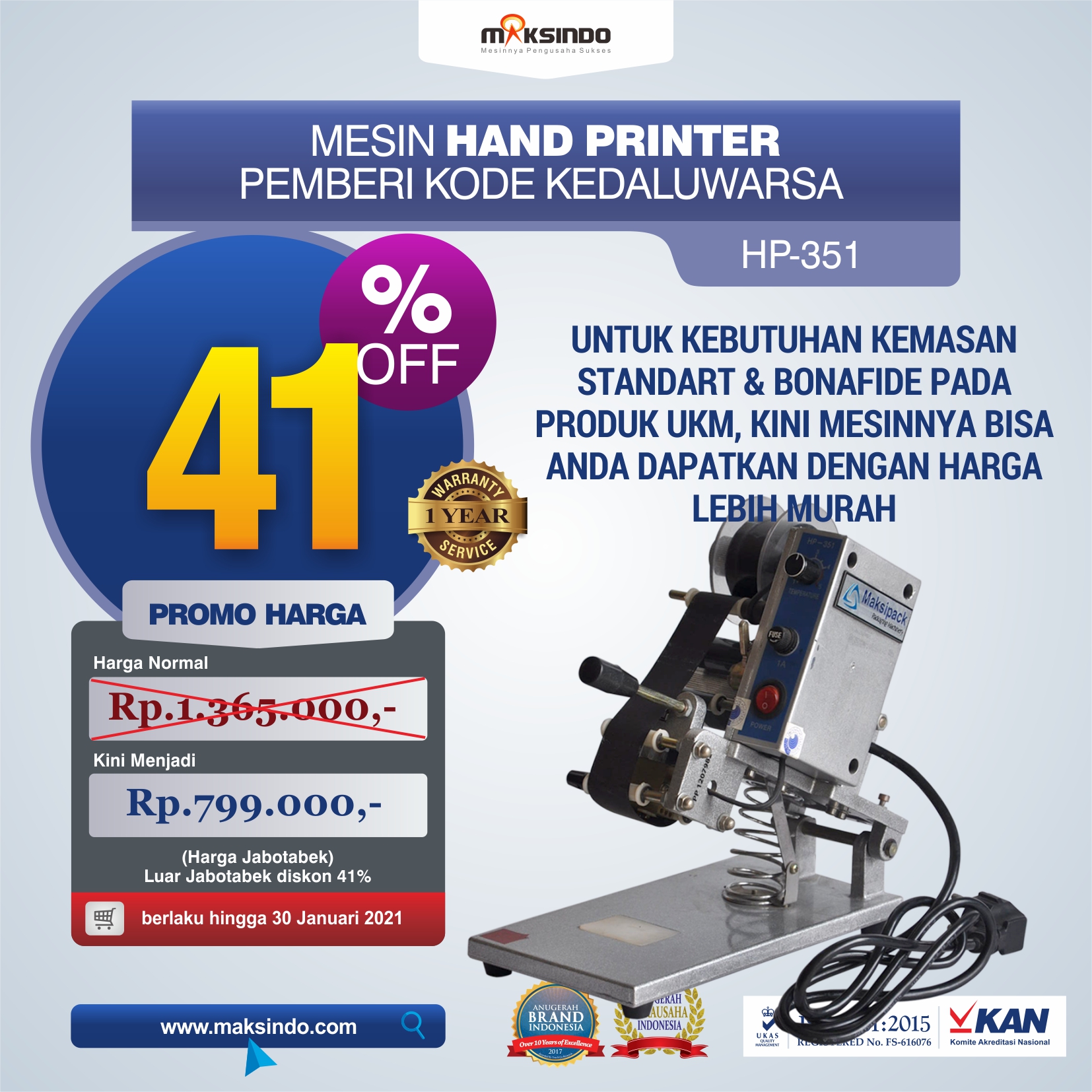 Jual Mesin Hand Printer (Pencetak Kedaluwarsa) di Semarang