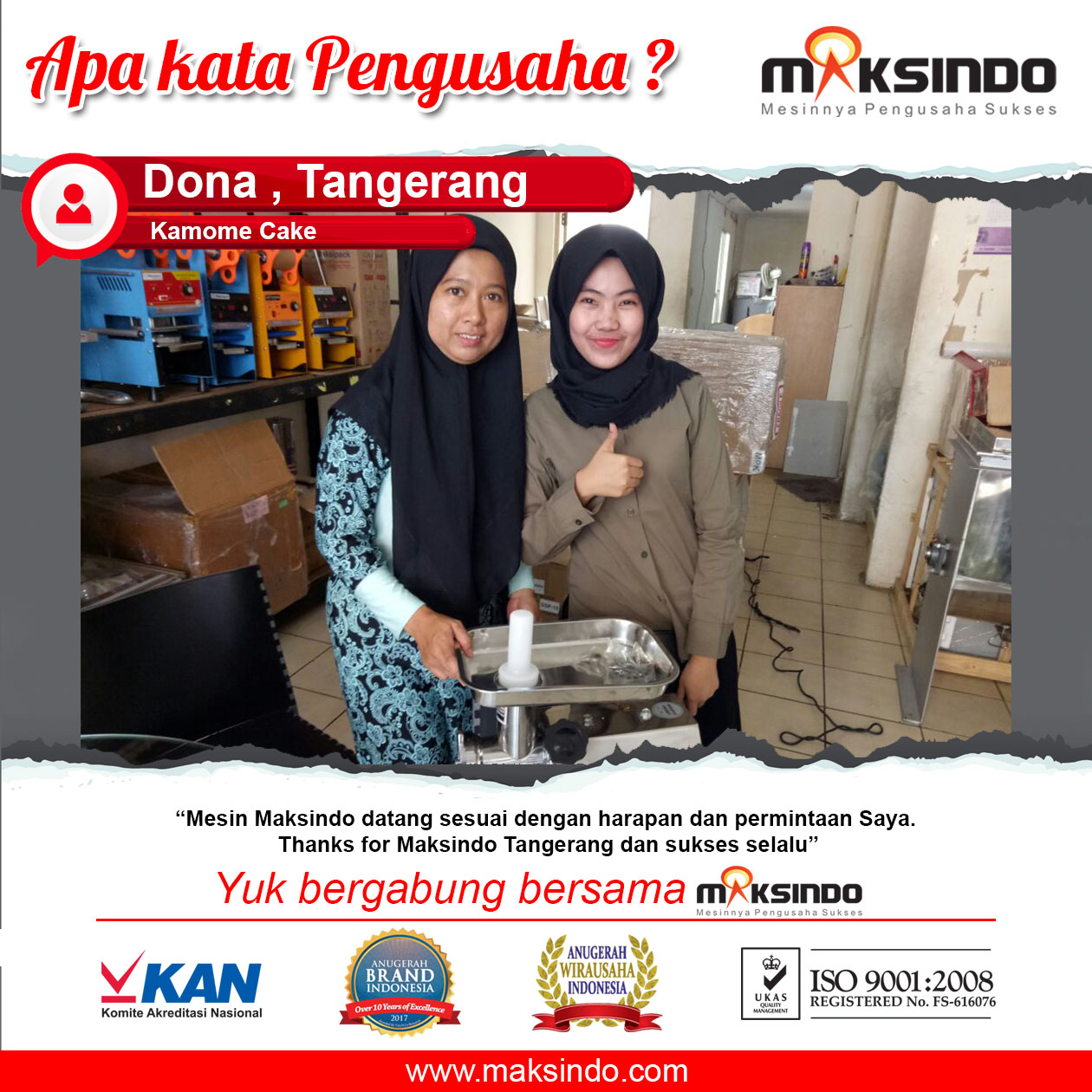 Kamome Cake : Usaha Cake Semakin Laris Manis Dengan Mesin Giling Daging Maksindo