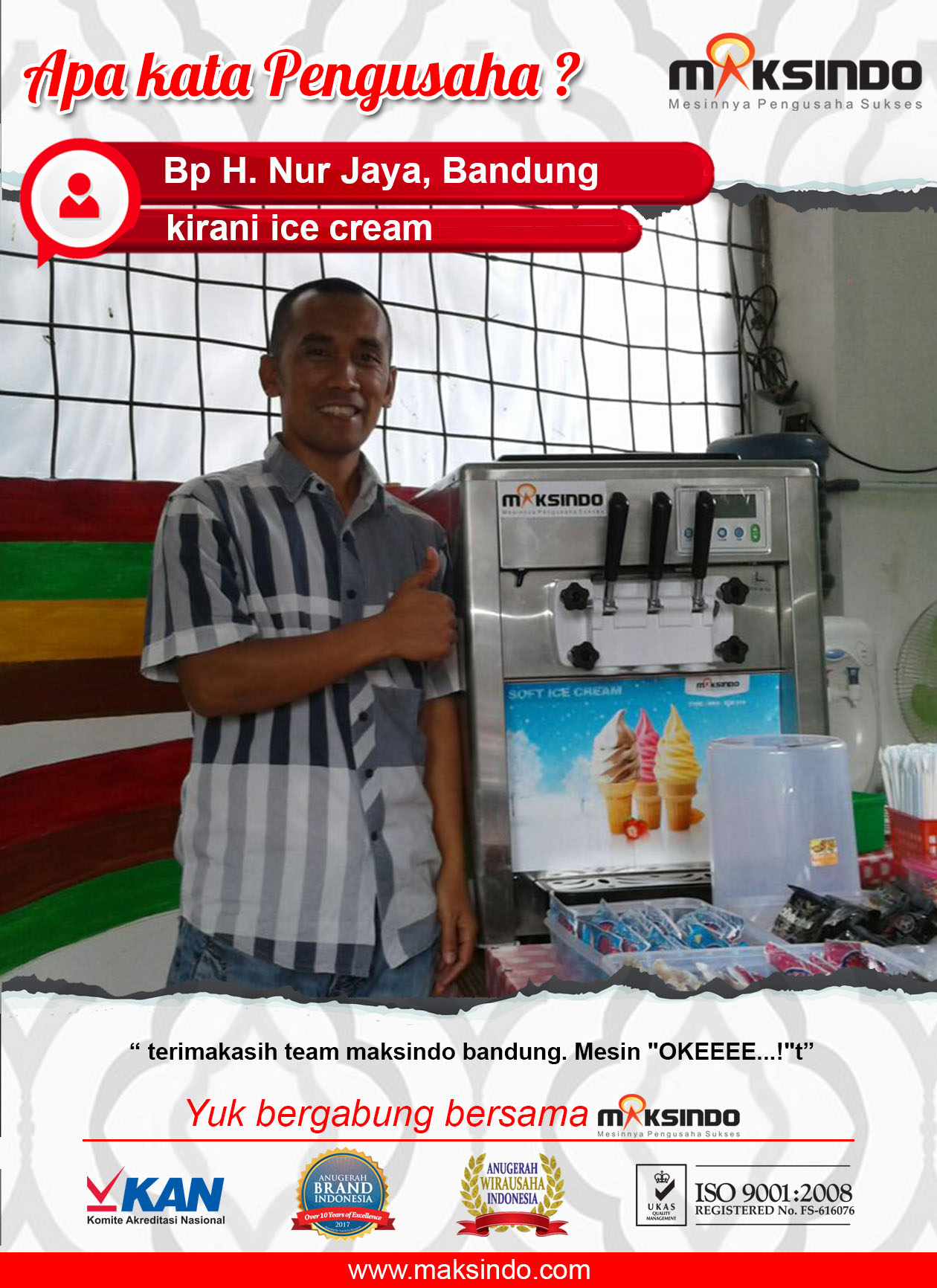 Kirani Ice Cream : Mesin Maksindo Memang Paling Oke