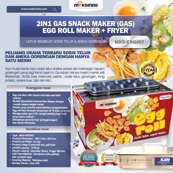 Jual Mesin Egg Roll Gas 2in1 Plus Fryer ERG007 Maksindo di Semarang
